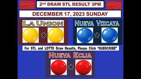 stl la union 2nd draw today|STL Result Today, PCSO Lotto Results at 10:30AM, 3PM, 7PM, 8PM .
